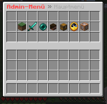 Admin-Plugin Hauptmenü