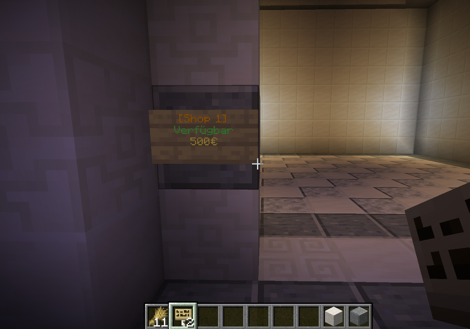 Shop-Schild mit Mietpreis 500